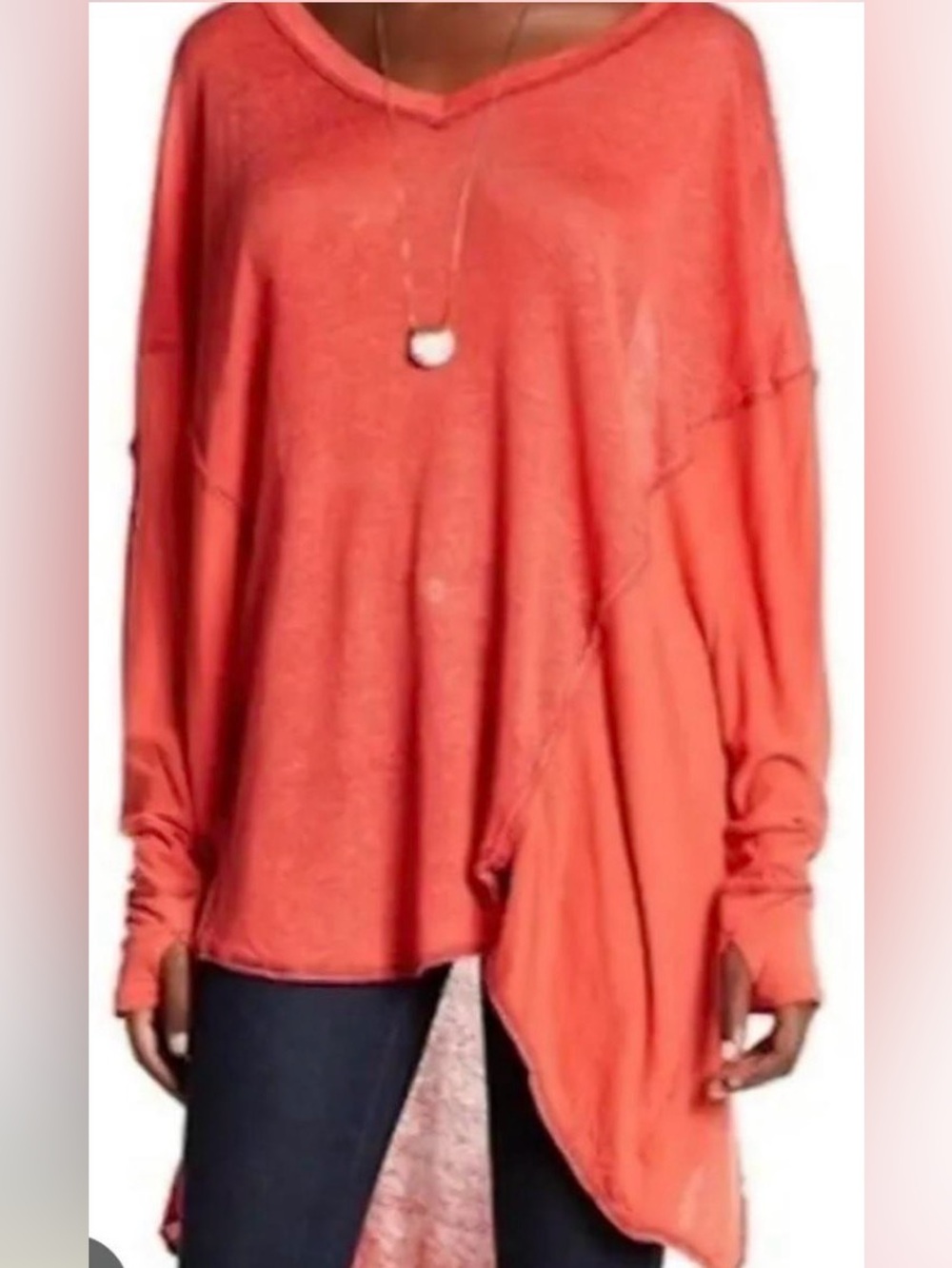 We The Free Coral Asymmetric Tunic Top + A GIFT 🎁